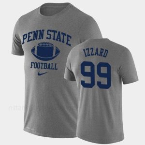 Reality Men's Penn State Nittany Lions Retro Football Heathered Gray Coziah Izzard #99 Lockup Legend Performance T-Shirt 617643-138